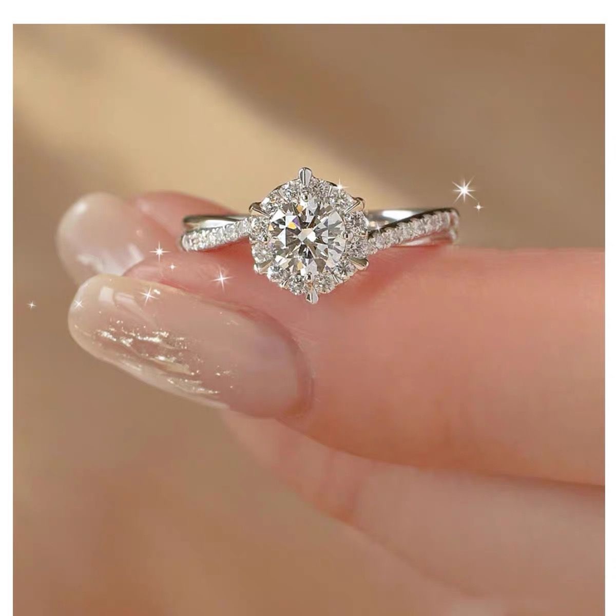 饰爱一生情侣戒指男女一对结婚戒开口可调节对戒钻戒小众高级礼物详情6