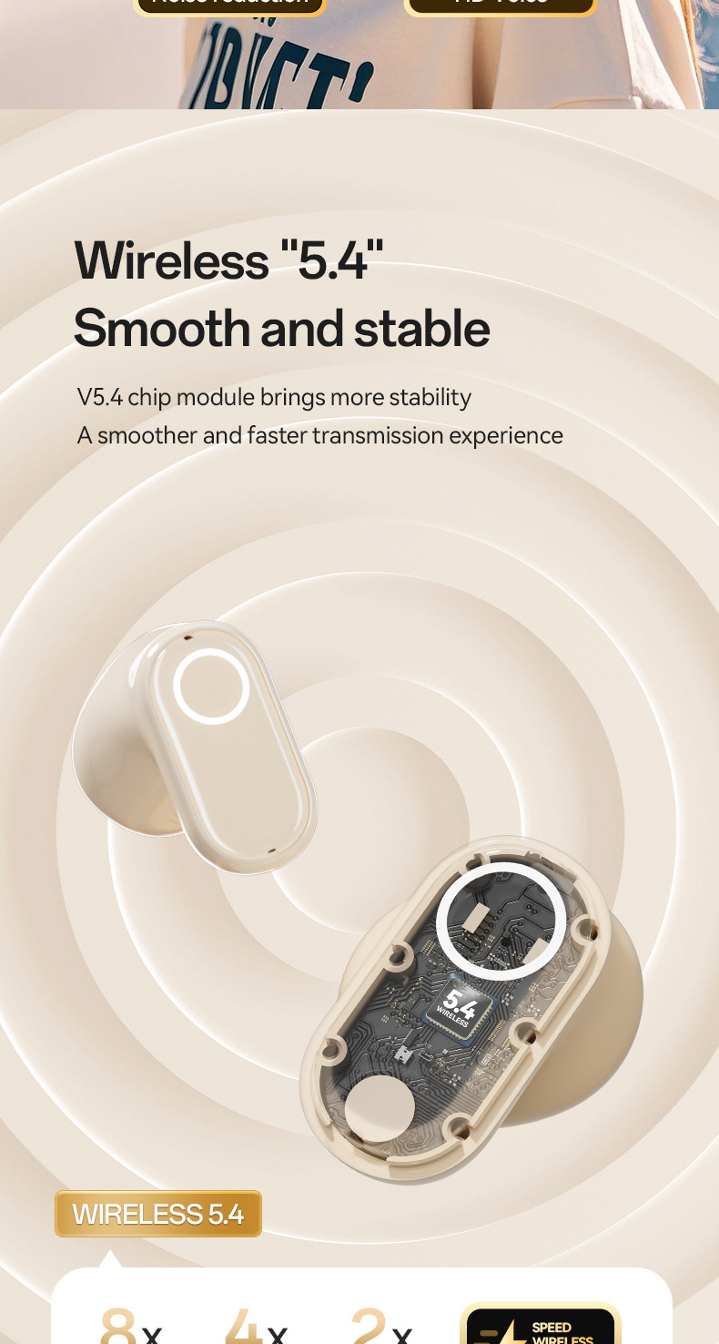 M84 mango corto electrochapado en el oído auriculares bluetooth inalámbricos huqiang bei reducción de ruido fábrica esport baja latencia ear clip tipo pic 10