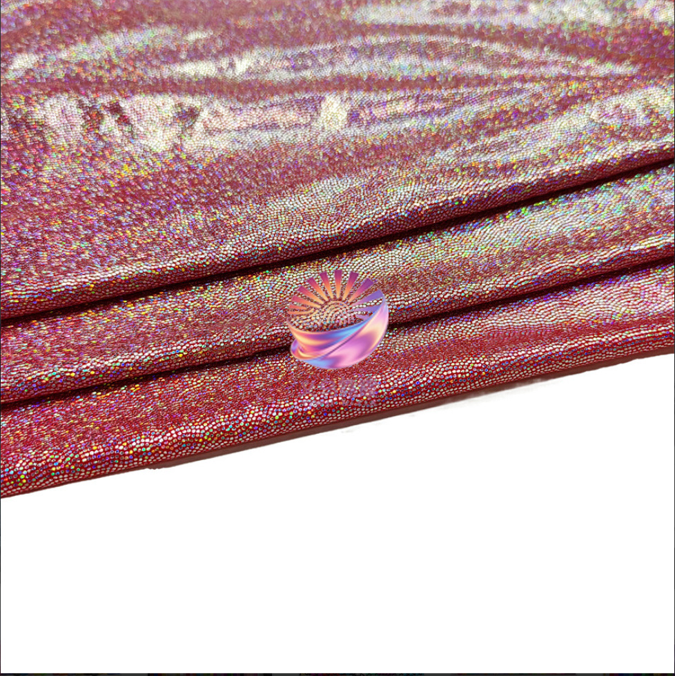 七彩镭射指纹烫金面料涤纶针织布料弹力演出服衣服玩具羽绒服详情9
