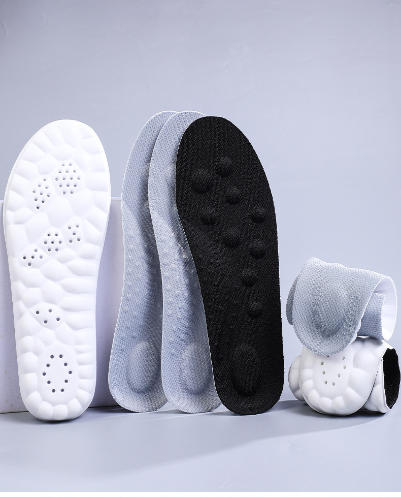 4D运动鞋垫男生女士PU足弓全垫防臭吸汗透气高弹减震休闲军训鞋垫详情16