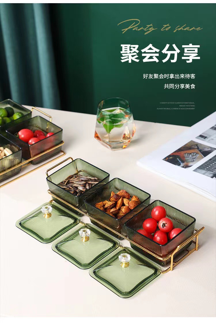 Light luxury snack plates, compartments and platters, home fruit plates, living room, bar, KTV, candy and snack plating, nuts and dried fruits pic 6