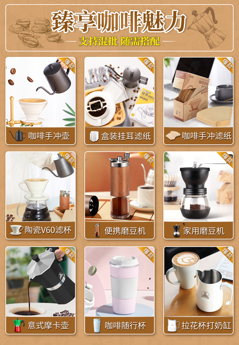 Double-layer coffee filter screen, 304 stainless steel hand-brewed funnel coffee pot, drip-type filter screen without filter paper pic 1
