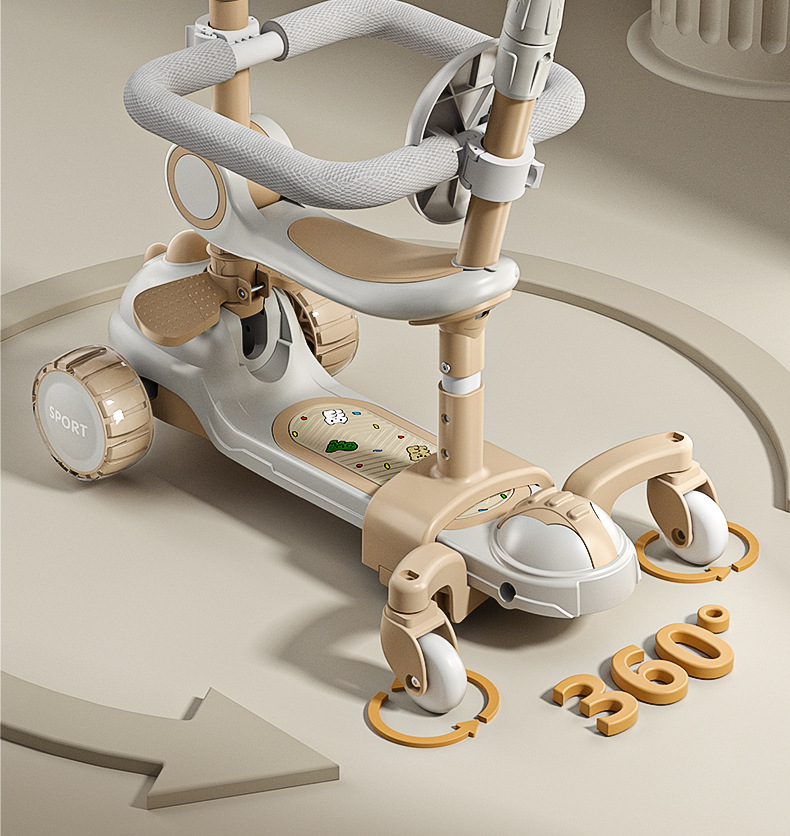 儿童滑板车生日礼物厂家直销闪光1-3-6岁小孩滑滑车五合一遛娃详情7