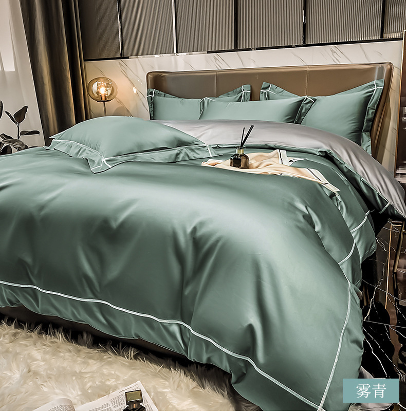 简约素色160支长绒棉四件套全棉纯棉100床单被套欧式床上用品春秋详情28