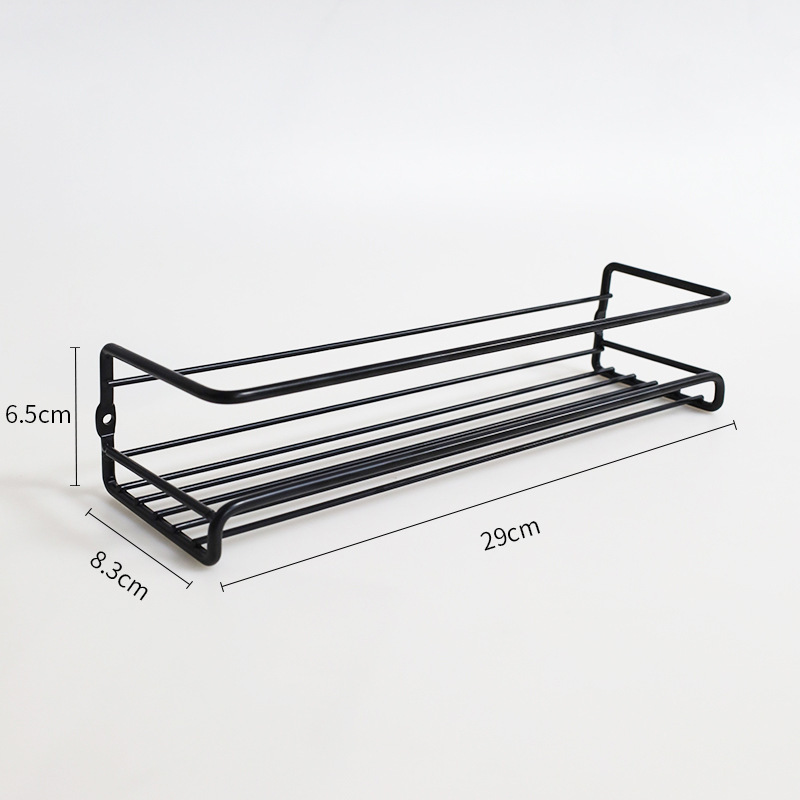 跨境铁艺调料置物架家用厨房壁挂式免打孔酱油架橱柜门调料收纳架详情4