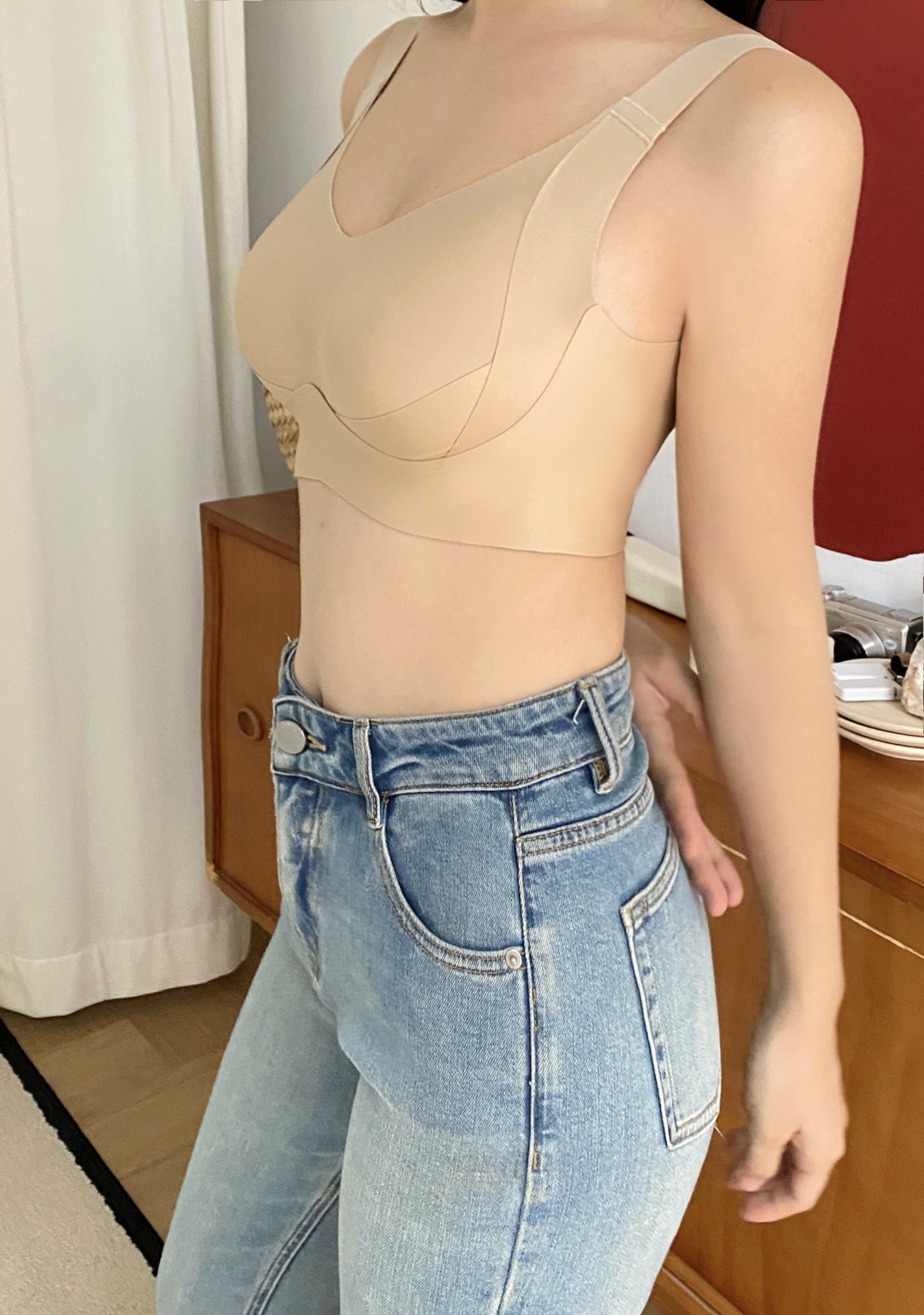 Full-cup latex bra for women, thin cup side-folding and adjustable bra, with a large bust that looks smaller, lifting and anti-sagging pic 101