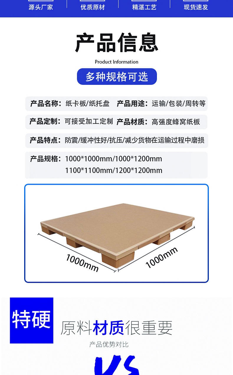 High-strength paper pallets, cartons, wear-resistant paper pallets, aviation storage paper pallets, cartons, paper pads, and pallets from the manufacturer pic 2