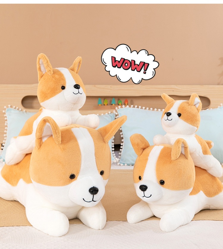 新款柯基柴犬毛绒玩具公仔可爱狗抱枕沙发靠枕儿童玩偶节日礼物女详情20