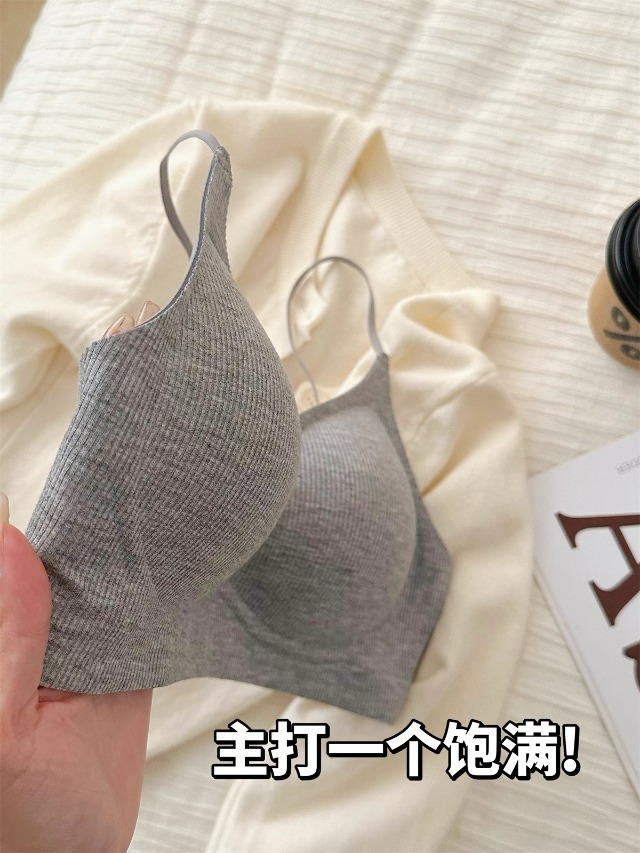 Seamless sports bras for women, one-piece fixed cup, small breasts that gather together to look larger, comic chest, no steel rims, thin shoulder straps bra pic 15