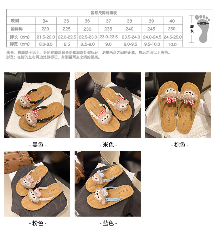 沙滩外穿软底夏季女小众人字拖平底可爱子新款卡通拖鞋2025百搭凉详情2