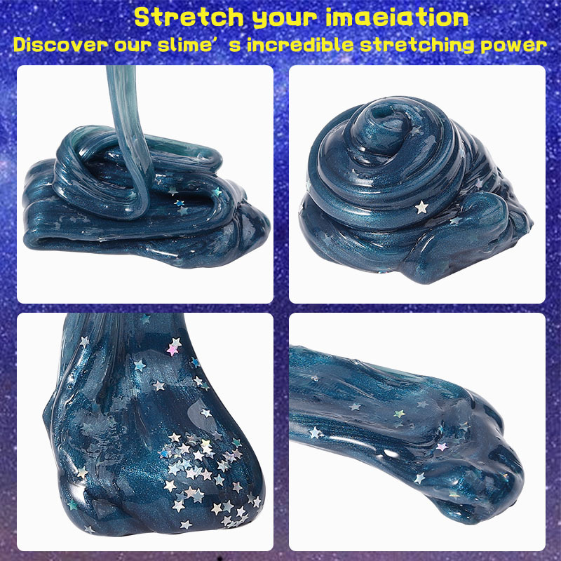 亚马逊爆款 星空水晶泥七彩小罐史莱姆混色起泡胶 slime 厂家批发详情24