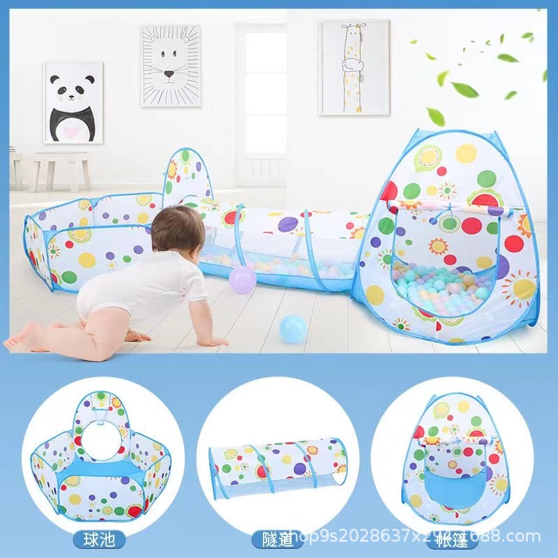 儿童钻洞爬行隧道帐篷玩具圆形滚筒便携式详情2