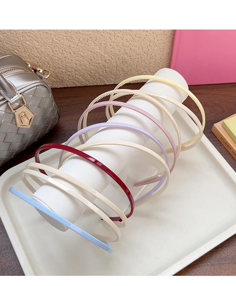 Fresh double-layer color-blocking hair band, versatile for commuting, fine-edge headband, a new hair-pressing headband for spring and summer girls to wash their faces pic 9