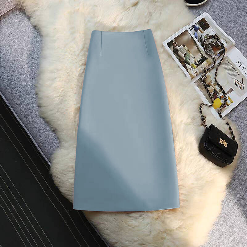 西装半身裙女中长款直筒裙垂坠感夏季2025小个子通勤风开叉包臀裙详情45