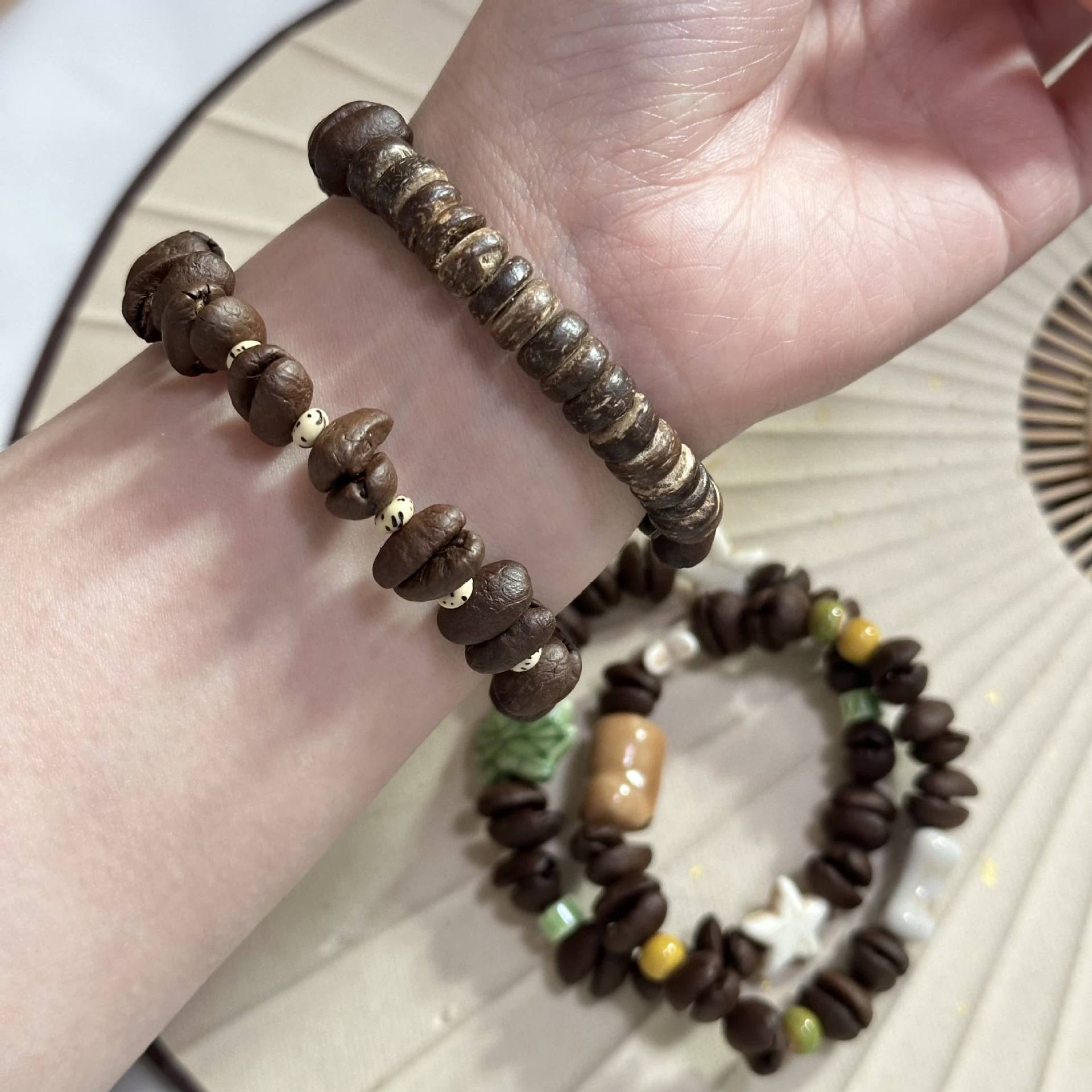 趣味咖啡豆猫爪串珠手链新中式设计感手作葫芦梅花手串百搭手链详情24