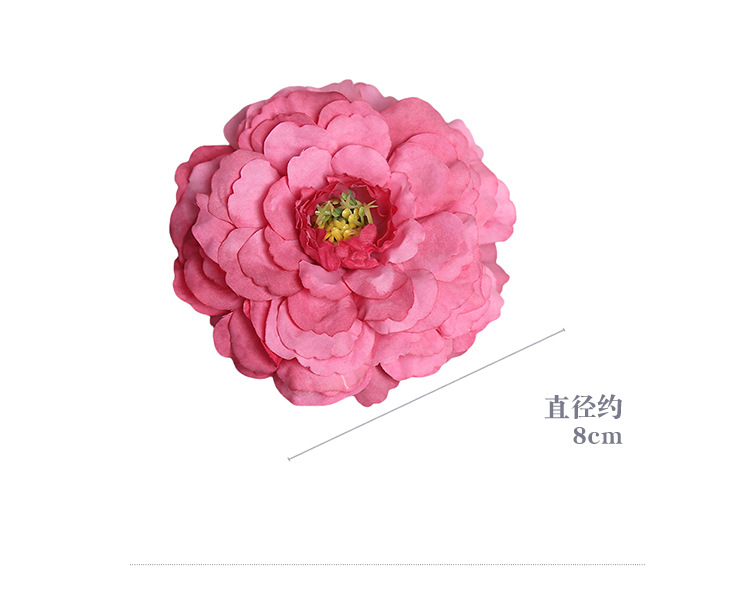 龙鲤牡丹仿真花头婚礼摄影绢花室内家居软装假花DIY簪花厂家批发详情3
