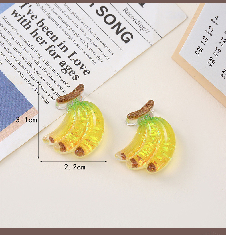 New summer watermelon and strawberry fruit epoxy resin AB glue jewelry accessories, diy phone cases, hair clips, hair ties, water cup decorations pic 17