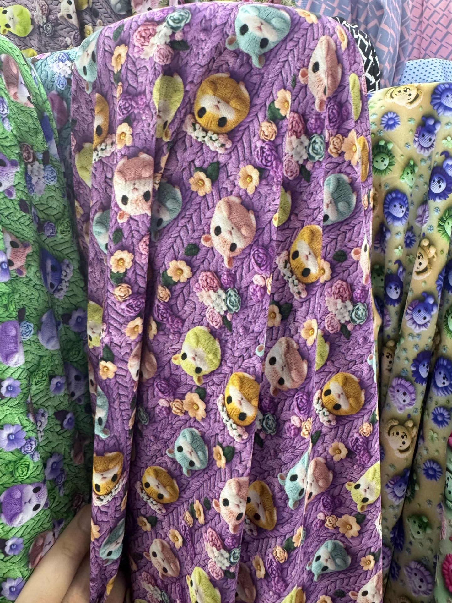 The new four-sided elastic 5D printed fabric cartoon clothing fabric and dress fabric are bestsellers on cross-border Amazon pic 2
