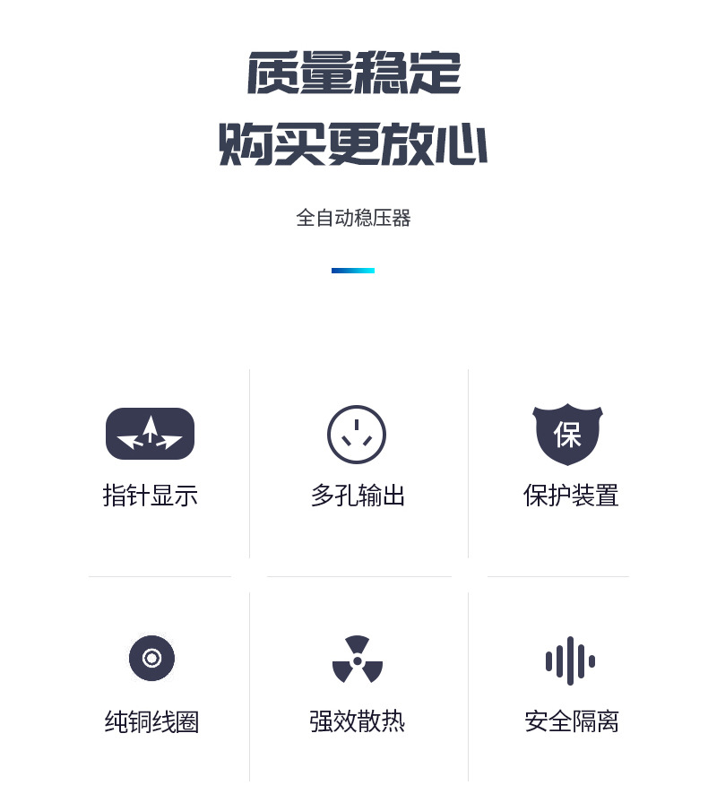 广伐稳压器220v家用大功率单相全自动小型交流电脑电源电压稳压器详情3