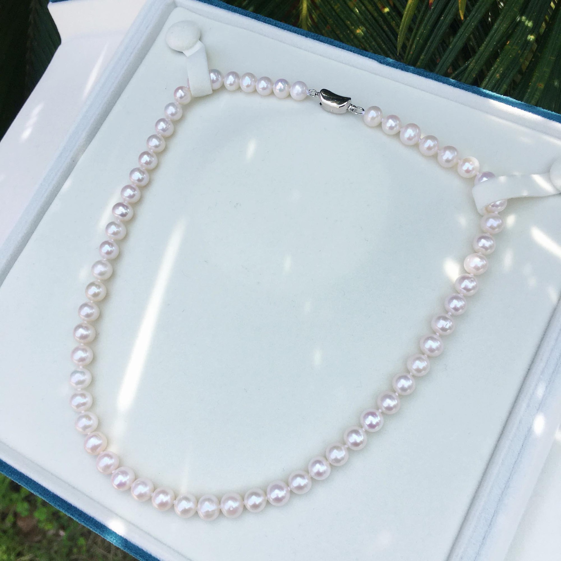 Retro plain chain collarbone chain tian Ran freshwater 7, 8, 9 round slightly flawed bright light pearl necklace finished product wholesale pic 24