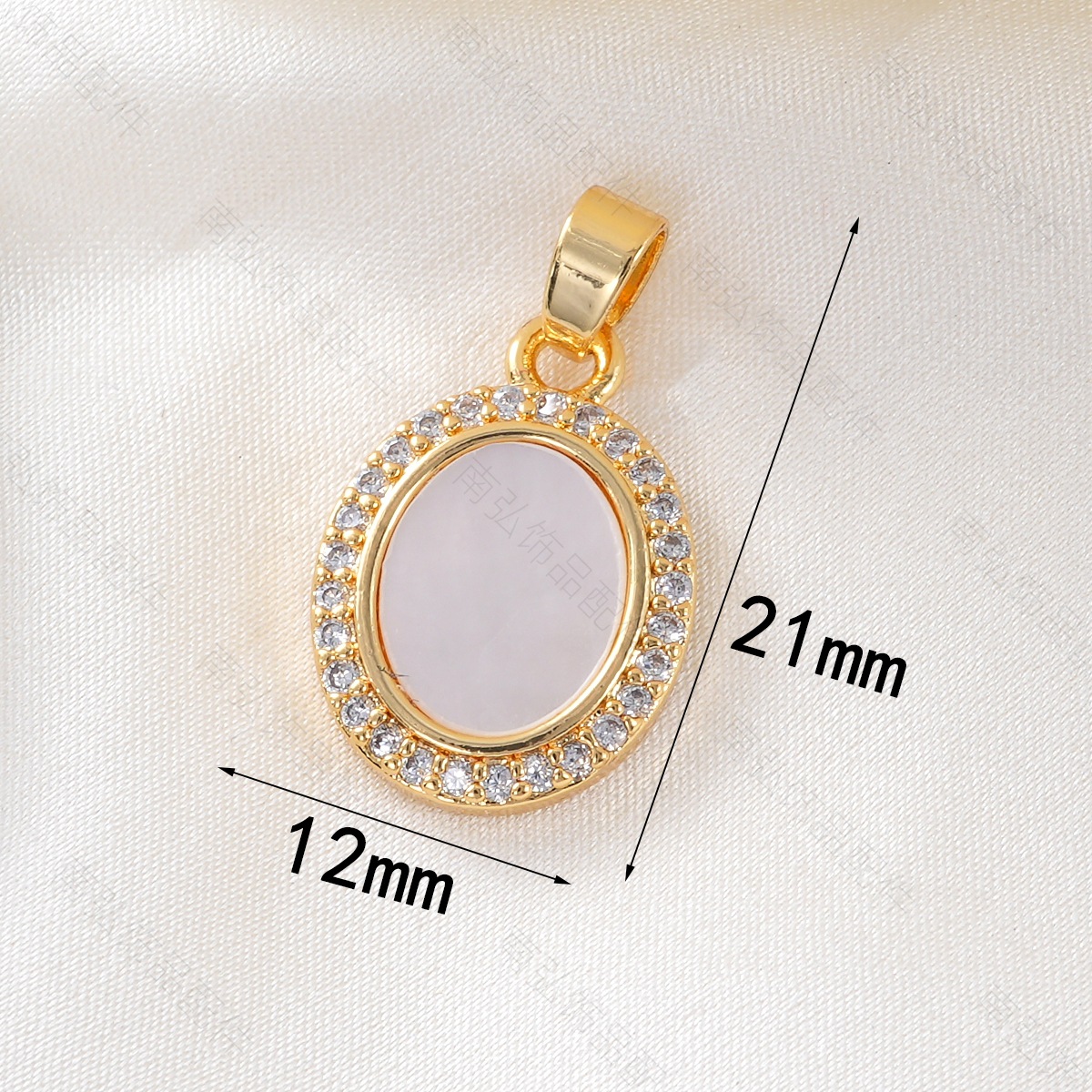 Copper-plated 18k gold color retention, zirconium-inlaid white shell tag, sunflower seed buckle bracelet, necklace clasp, DIY jewelry accessories pic 4