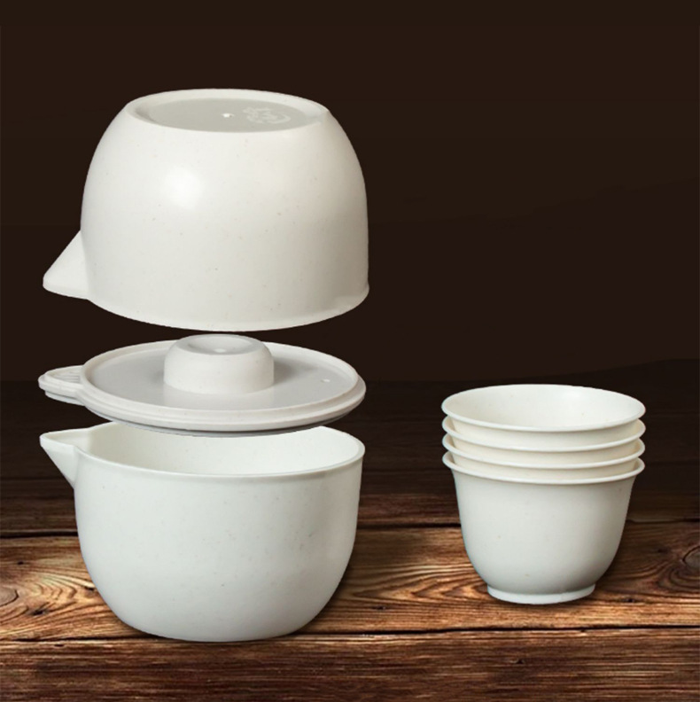 高档一次性功夫稻壳茶杯茶具家用品茗杯待客喝茶杯子杯架户外便携详情8