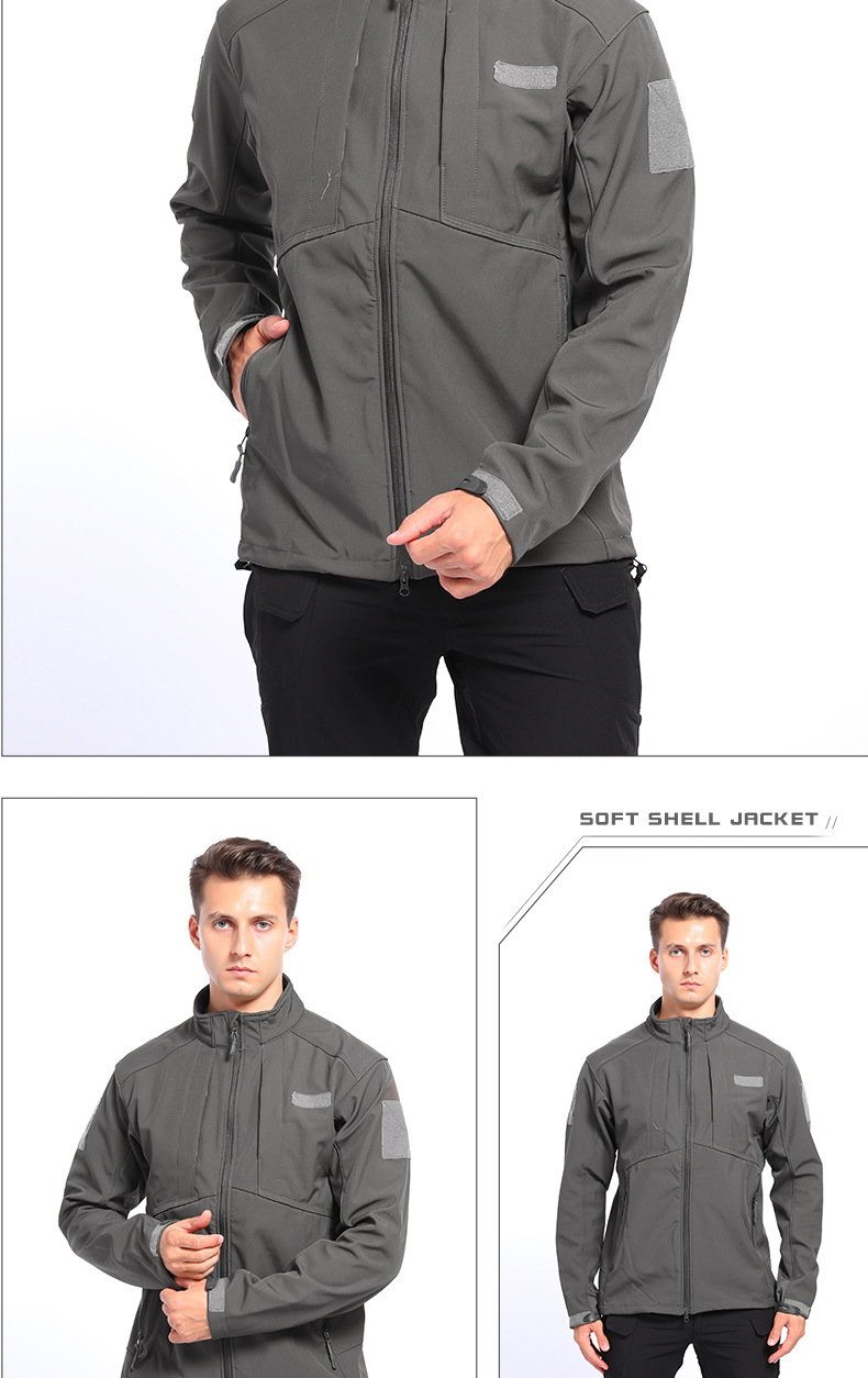 Yitu Autumn and Winter Tactical windproof, water-repellent, warm stand-up collar jacket, outdoor mountaineering jacket, Windbreaker, thickened hard shell, hiking pic 18