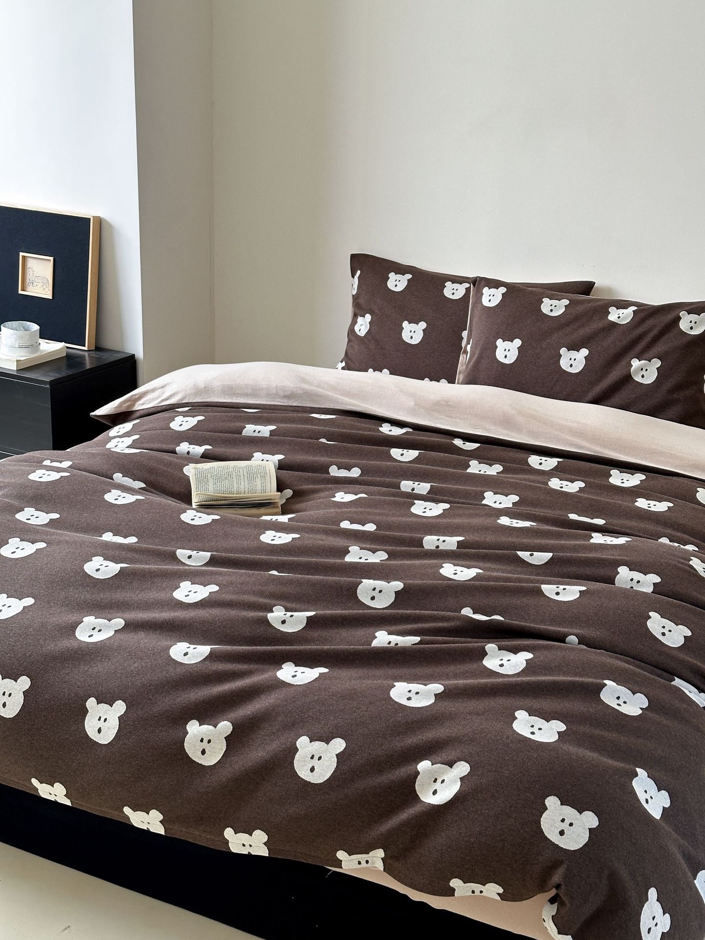 2025 Thickened knitted jacquard Class a all-cotton jacquard knitted cotton four-piece set, Tianzhu cotton Bear Naked Sleeping Quilt cover pic 13