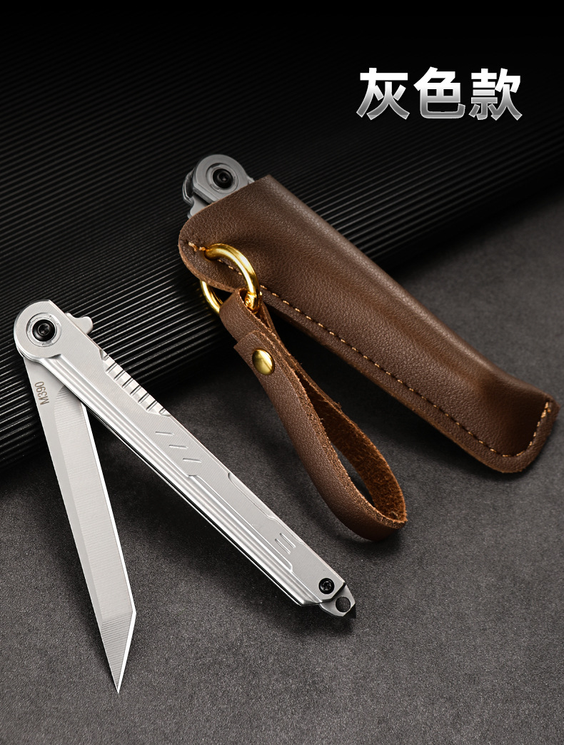 The Shenbi Outdoor portable M390 steel feather pattern folding knife, high-hardness pocket knife, camping fruit knife and folding knife are lightweight and practical pic 10