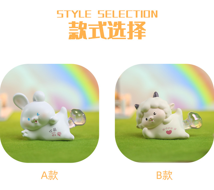 Rainbow PP small lamp decoration, creative cartoon desktop resin, cute and healing birthday gift decoration for your girlfriend pic 4