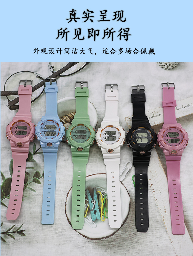 新品LED运动户外时尚计时手表男炫酷夜光学生电子表厂家批发详情9