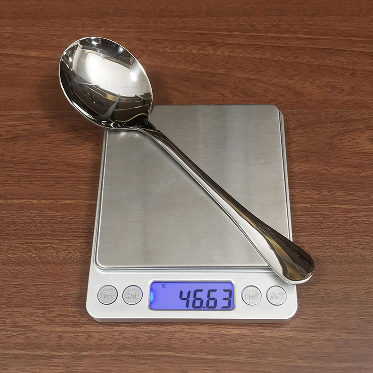 不锈钢圆勺 家用吃饭勺子调羹饭店拌饭勺喝汤勺多用餐勺圆头勺子详情10