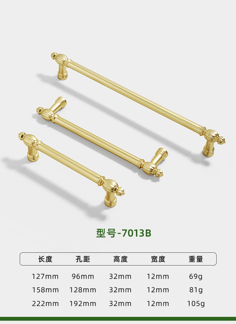 法式锌合金衣柜门拉手现代简约金色哑光铜色抽屉单孔橱柜实心把手详情17