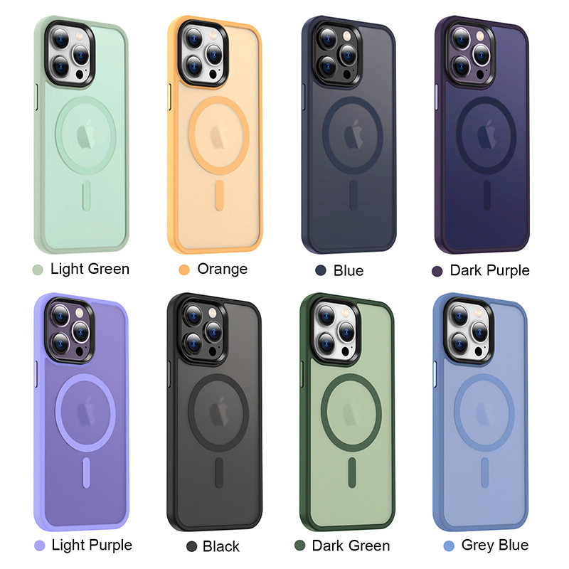 跨境适用iPhone16磁吸手机壳全包苹果15pro磨砂肤感14手机保护套详情1