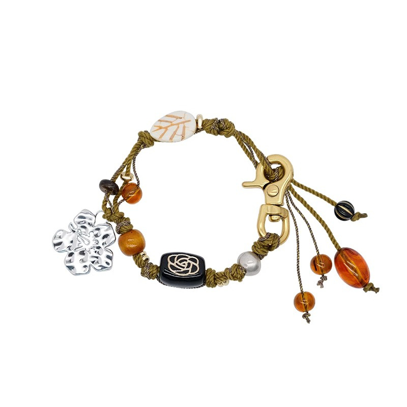 欧美春夏度假缤纷海岛扶桑花朵吊坠项链小众设计感编绳设计手链详情11