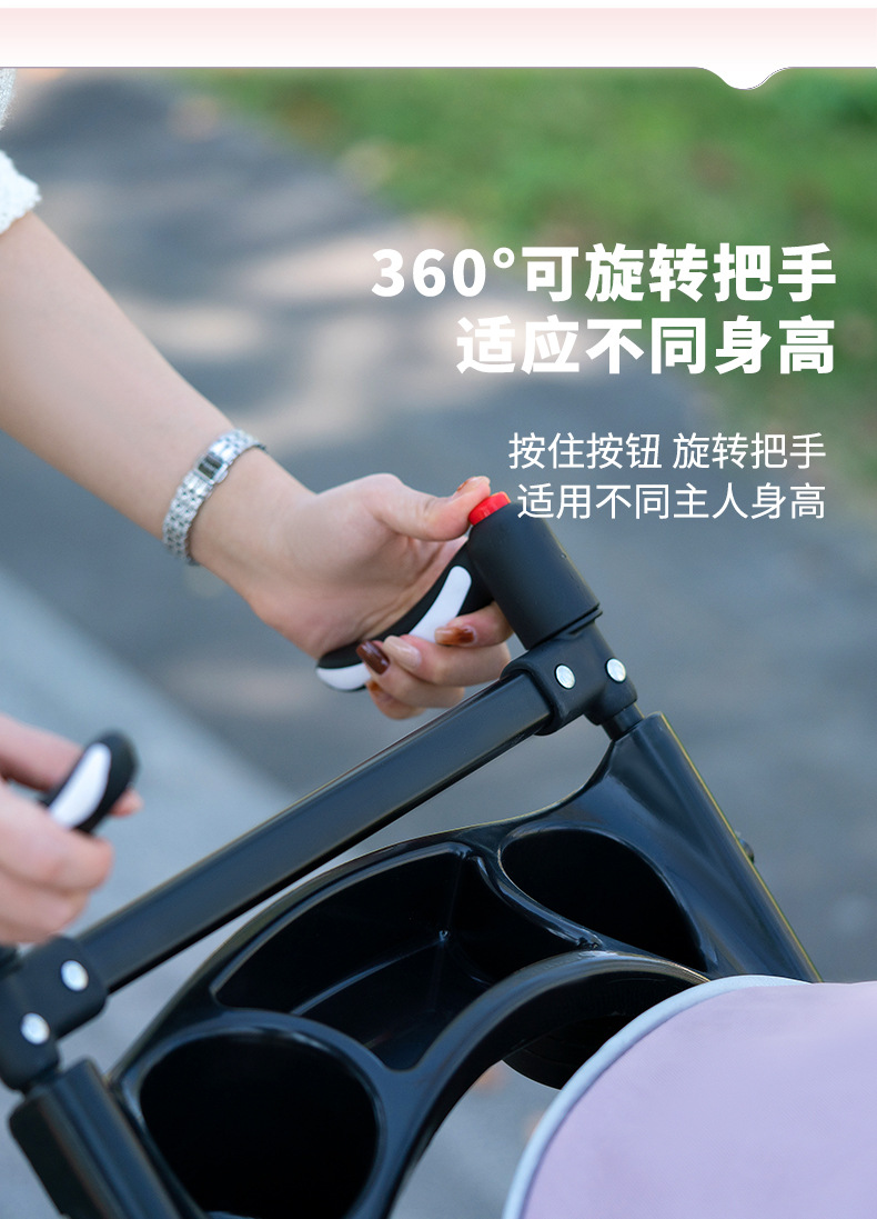 跨境宠物推车狗狗猫咪泰迪手推车外出中小型狗拉车轻便可折叠分离详情8