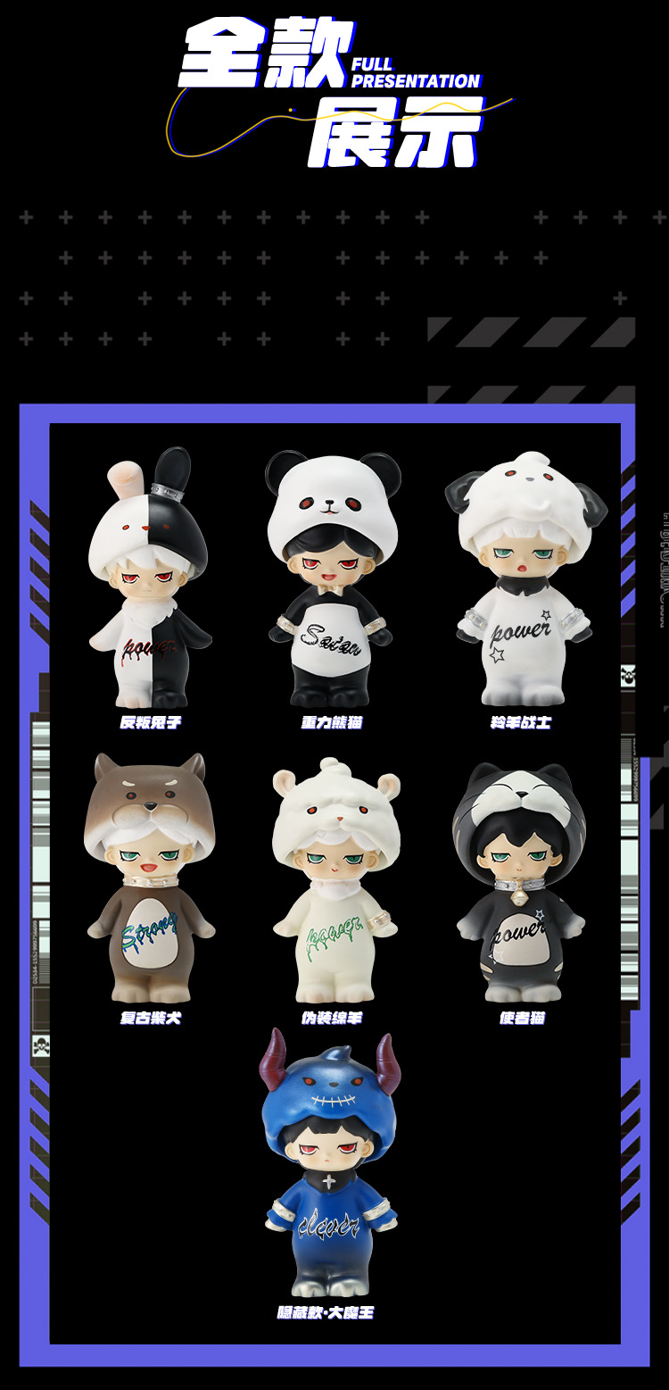 Costume party blind box cartoon figurines, fun boys and girls, children and adults, resin handicrafts, cute 2D pic 3