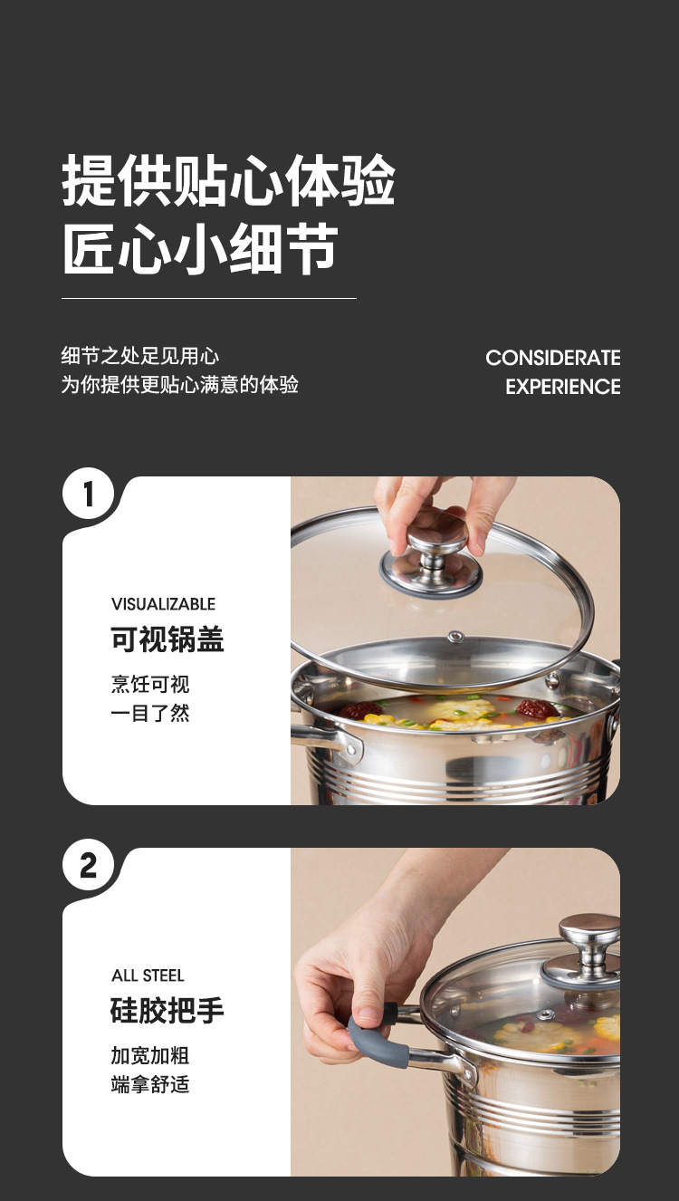 不锈钢油炸锅家用商用加厚防烫双耳带滤网炸锅跨境大容量蒸煮汤锅详情12