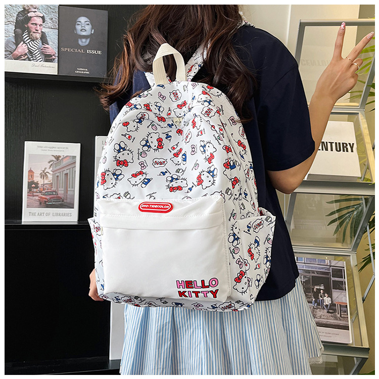 New cross-border cartoon printed schoolbag for junior high school girls, 2024 new high-appearance-level trendy casual backpack pic 14