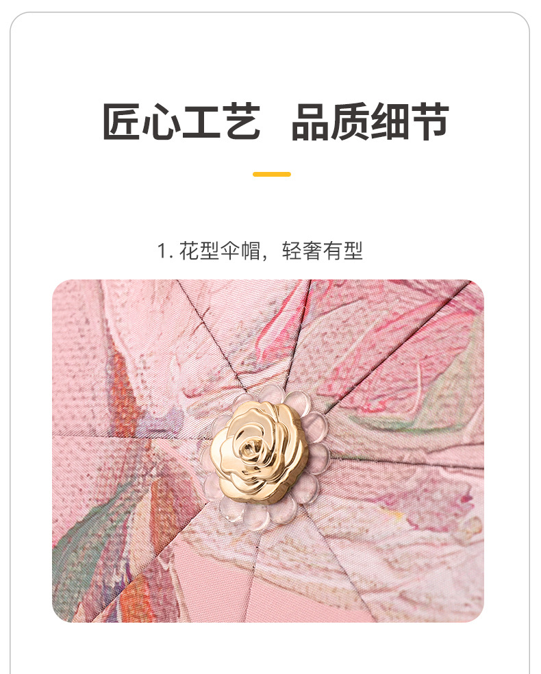 8骨三折手开花伞黑胶双层太阳伞创意防晒遮阳伞礼品晴雨伞批发详情18