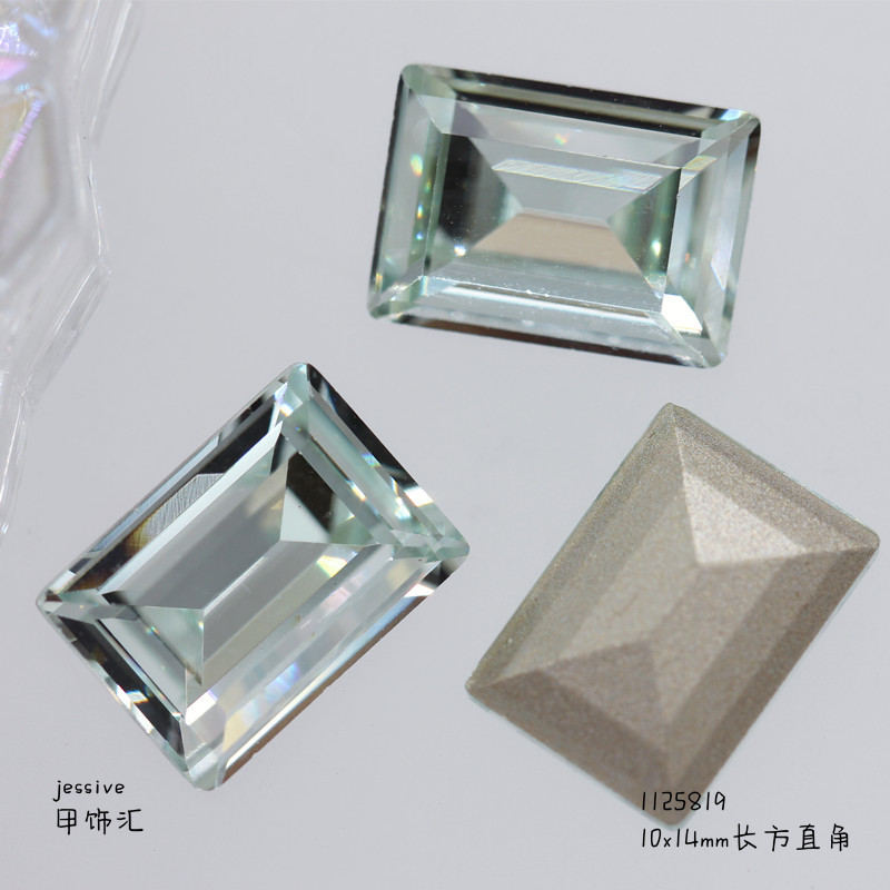 新款饰品K9淡粉蓝多切面尖底钻异形水晶歪心华子同款指甲饰品批发详情25