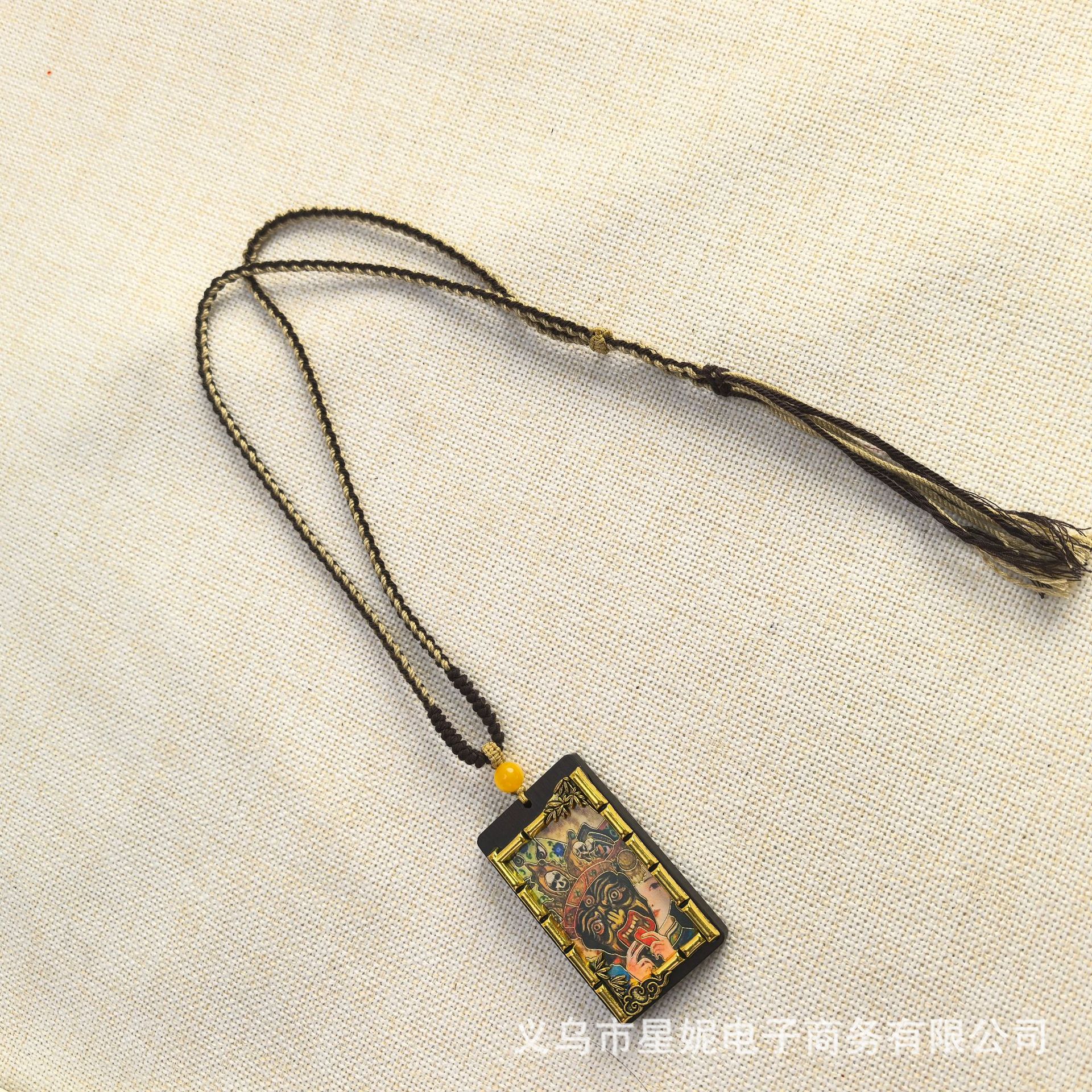 Nepalese Thangka pendant for men, green Tara Manjusri Bodhisattva, esandalwood Buddha amulet, retro necklace, sweater chain pendant for women pic 25