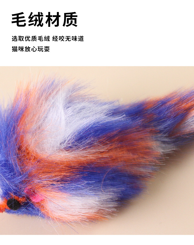 亚马逊新款炫彩老鼠逗猫玩具解闷陪伴磨牙啃咬玩具猫猫自嗨互动详情9