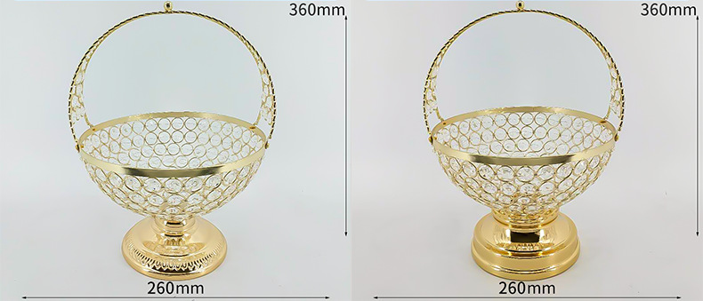 批发欧式茶台水晶果盘创意零食果盆手提水果篮客厅茶几装饰水果盘详情9