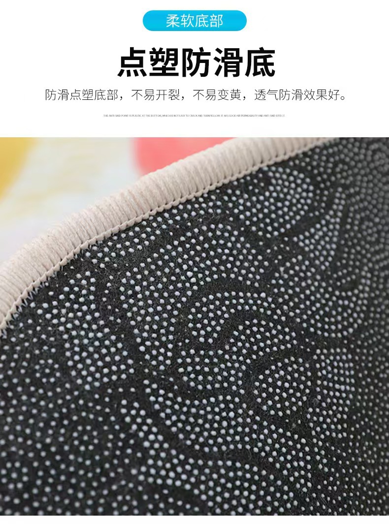 可爱卡通异形猫咪小狗仿羊绒地垫柔软半圆卫浴吸水防滑垫门垫地毯详情6
