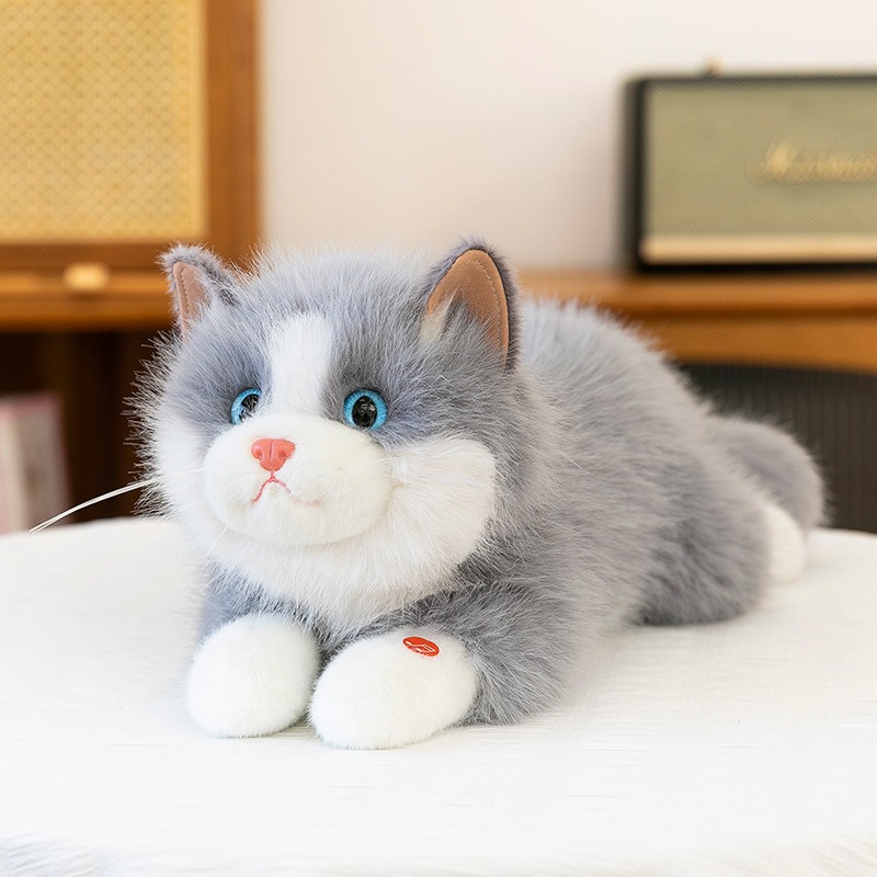 仿真猫会叫猫咪毛绒玩具布偶猫公仔趴款小猫玩偶生日礼物陪睡摆件详情9