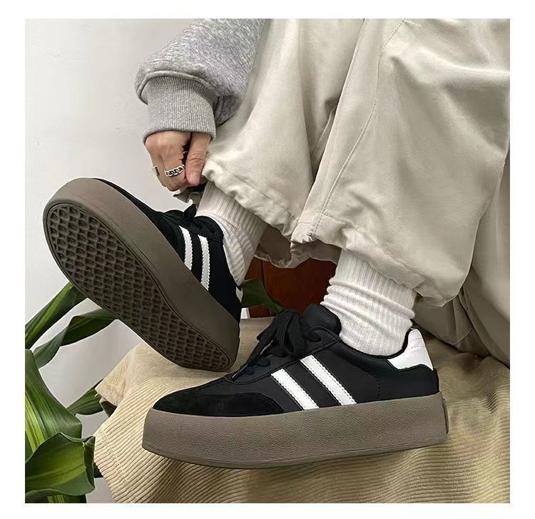 德训鞋2025冬季新款女鞋舒适时尚低帮休闲复古板鞋厚底增高小白鞋详情19