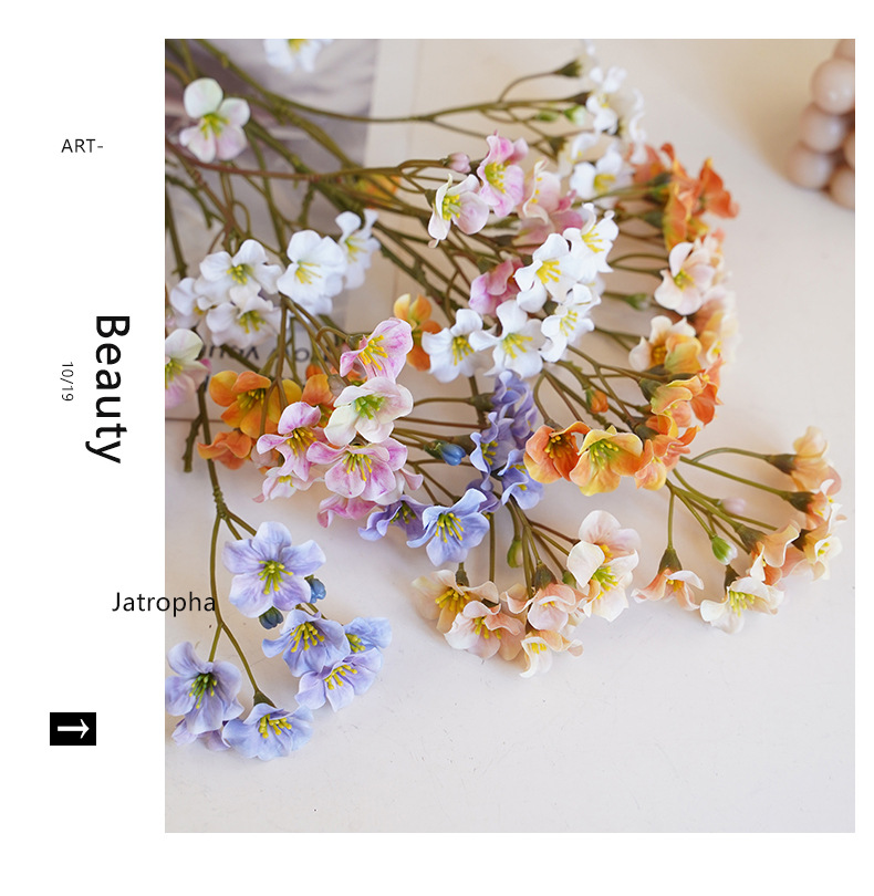 ins田园小清新仿真单枝小桐花家居婚庆装饰插花样板间摆件批发详情19