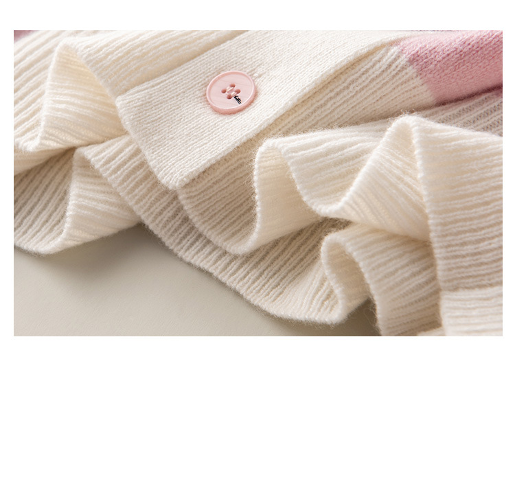 A stylish V-neck contrasting color wool cardigan with a simple and loose, fashionable knitted jacket for women in the autumn of 2024 pic 29