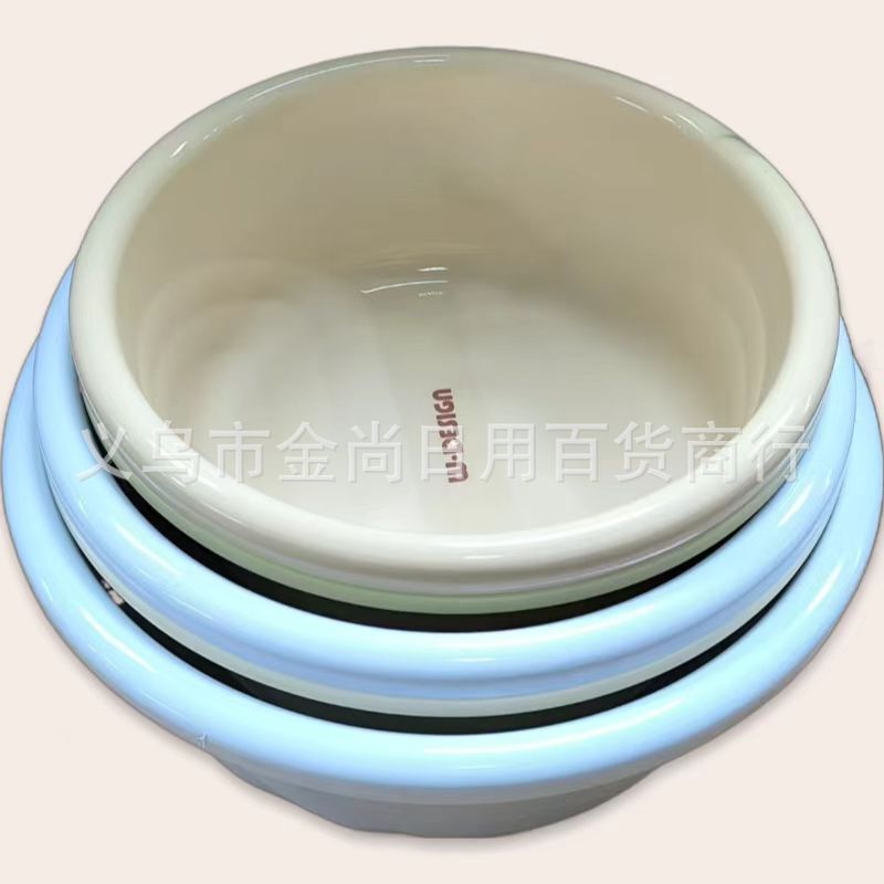 Large-sized solid color thickened and durable plastic basin for household use, washbasin for student dormitories, small basin for washing clothes and dormitories pic 1